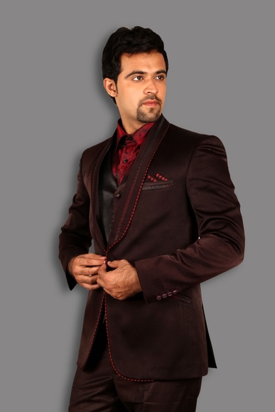 Designer Wine Wedding Tuxedo BL3037