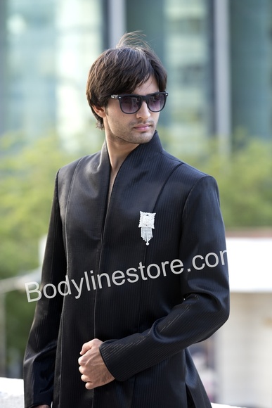 Black Indo Western Sherwani BL1082