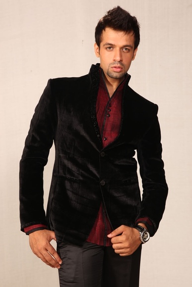 Marvelous High Neck Velvet Blazer BL5009