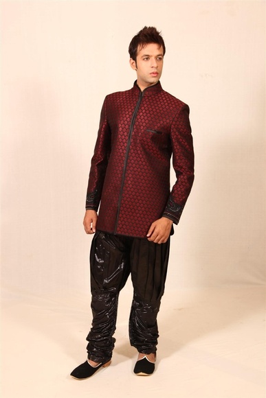 Modern Maroon Indowestern Sherwani BL1014