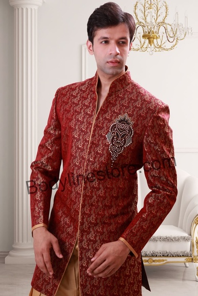 Maroon Indo Western Sherwani BL1070