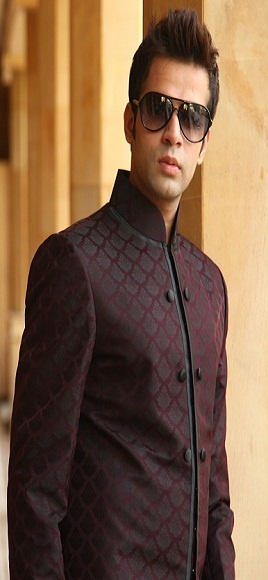Nehru Style Wine Indowestern Sherwani BL1001- 268 Width Image