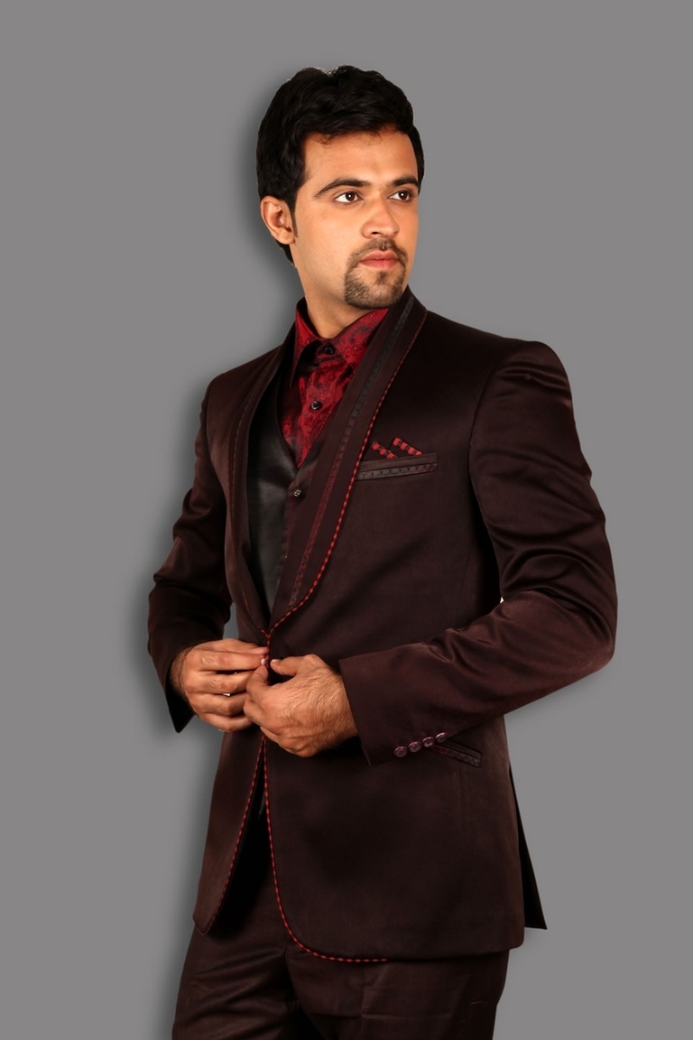 Designer Wine Wedding Tuxedo BL3037
