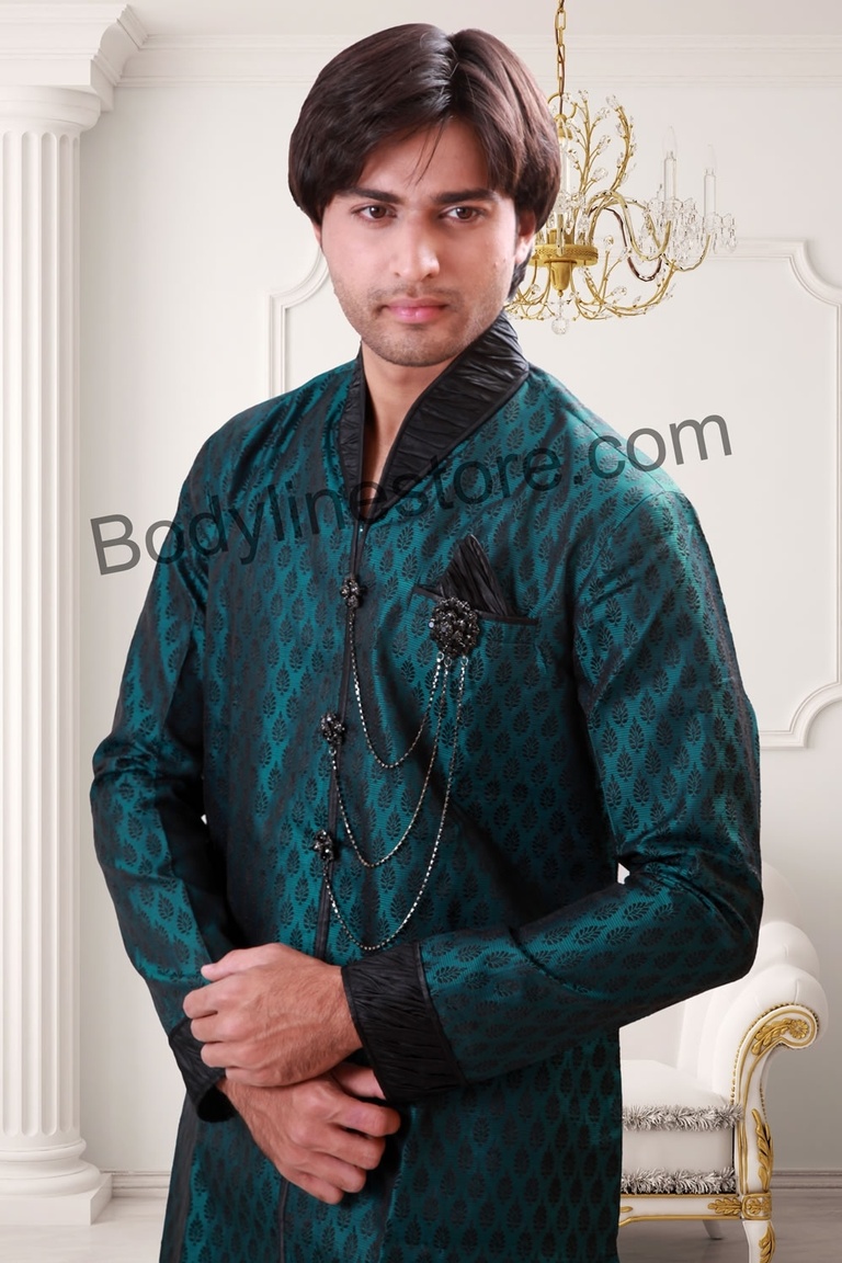 Green Indo Western Sherwani BL1062