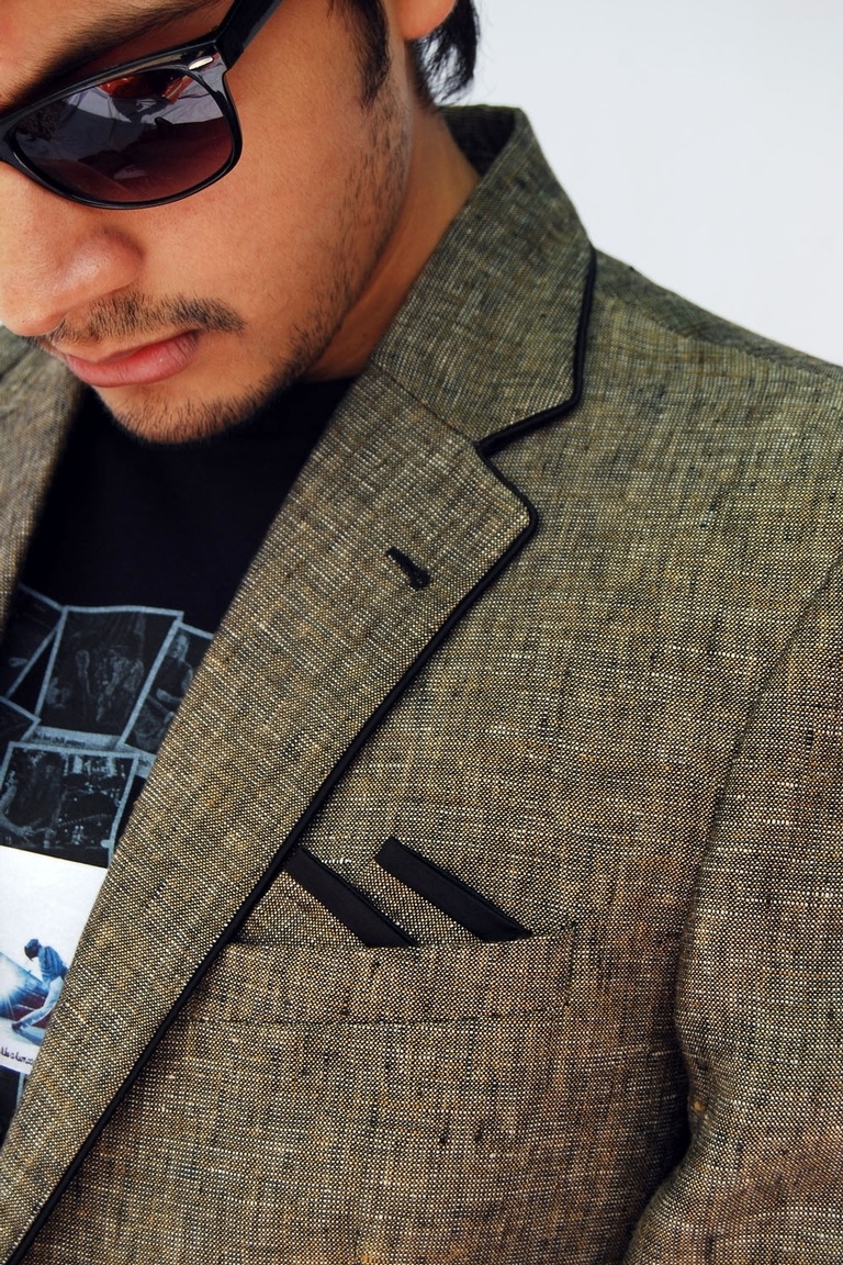 Light Green Notch Lapel Linen Blazer BL5012
