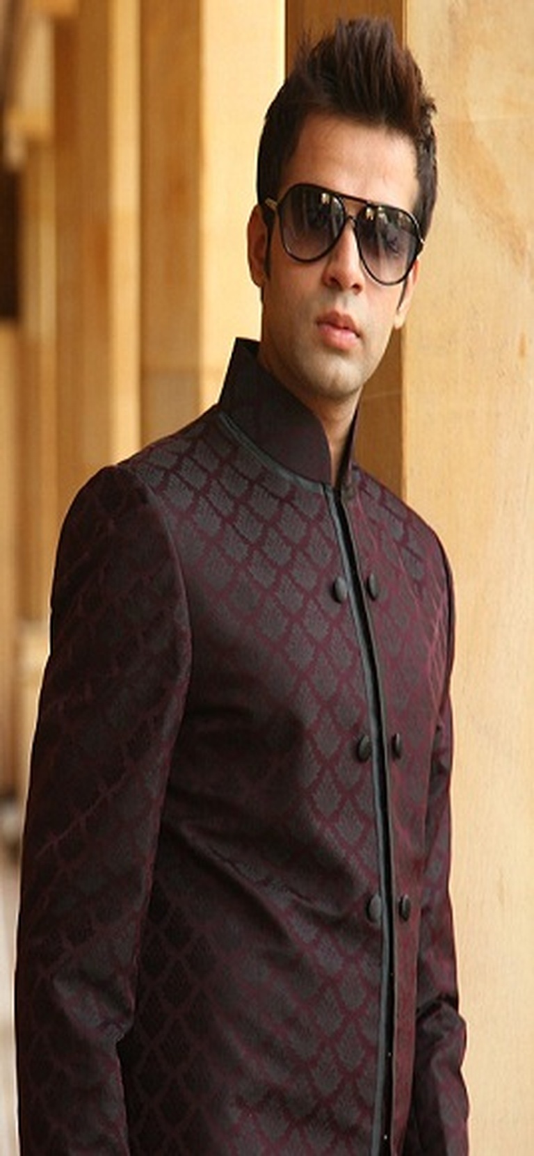 Nehru Style Wine Indowestern Sherwani BL1001- 268 Width Image